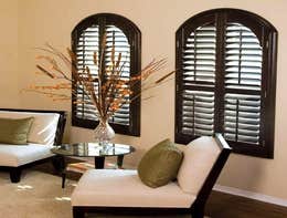 Stained wood shutters