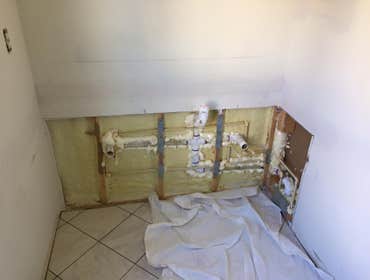 master bathroom during remodel