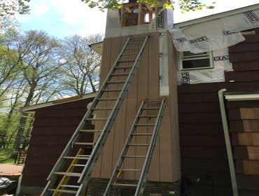 Photos by Fallone Construction Inc #7 Second floor bath. Addition and fireplace remodeling / window replacement , siding replacement