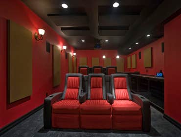 Sammamish Home Theater Custom Home Theater in Sammamish, WA
Includes: Fortress Seating, Stewart Filmscreen, AudioControl, JVC Projector, Genelec Sp