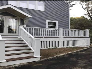 Photos by Ga Building & Remodeling #3 Building of side deck with a portico , deck was finish with composite decking materials