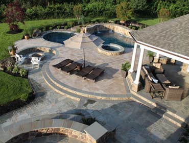 Stone Patio with walls