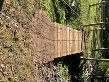 Wood bridge crossing
