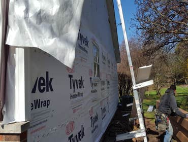 During replacement of siding
