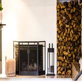 original fireplace surface: brick. Refinished the existing surfaces to be smoother and sleek.