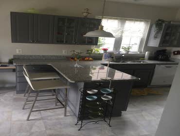 Photos by J. Roberts Installations #2 this is a simple kitchen remodel we did. we removed the upper cabinets and replace them with ikea cabinets then h