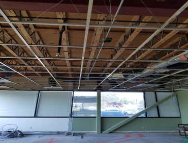 Ceiling after all junk wirings removed