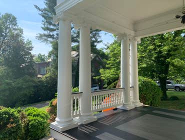 Historic Porch Restoration Historic porch restoration on Rivermont Avenue. Established new footings, reframed majority of porch area, re-installed porc