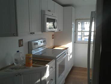 the weeds project this job included kitchen n dinning room demolition down to studs and then totally remodeled .