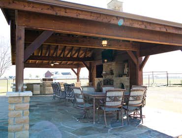 Patio Cover Kitchen Fireplace