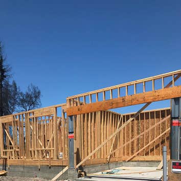 Coffey Park residential home framing