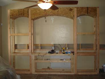 Photos from Love Remodeling Llc Built in custom entertainment center and custom oak floating shelves