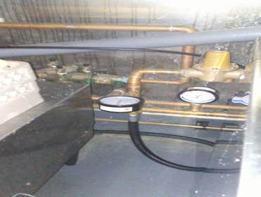 140 f. Hot water to dishwasher