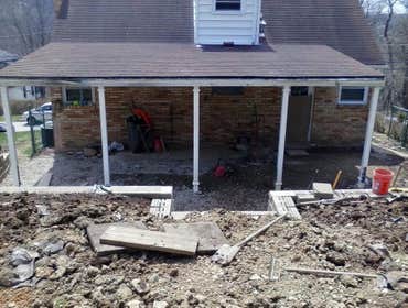 Photo(s) from Hollis Contracting In this project we simply tore down the existing wall and rebuild it new; which included the steps. Then we tore out t