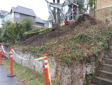 West Seattle Brick Wall Removal, and new wall installed