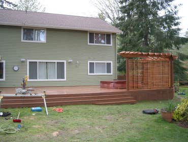azek decking and cedar arbor