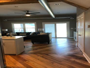 Sherfick Companies build 404 E Minnesota Indy Demo, gut and rebuild. 2 story room addition. 2 car garage. Concert patios and sidewalk.