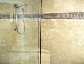 Travertine shower