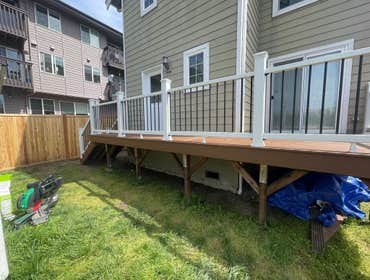 Deck Remodel High-quality materials, durable decking, weather-resistant finishes, sustainable building practices.