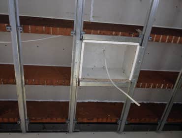 Bay Area Drywall Sound Assemblies Ceiling sound deadening. One of many different concepts to isolate floor noise between units. Subfloor rocked between
