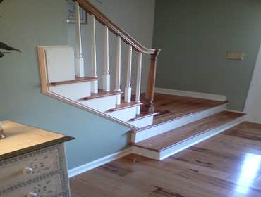 MacGregor , Blue Ridge, VA We replaced old carpet with beautiful Brazilian Koa 5" wide hardwood. Floors and steps were replaced