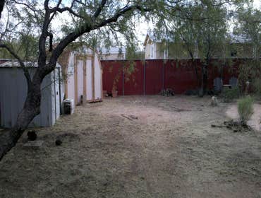 Thompson Pro Landscaping Project Simple clean up in Benson A.Z. It started as a one or two day clean up.From there stucco patch's on the house and demo