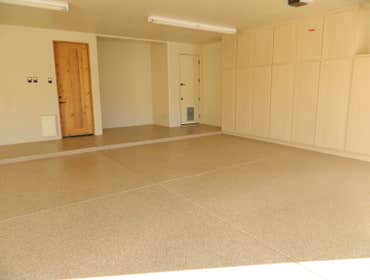 This is a large garage completed in Anderson,SC. This garage was peeling up from a previous install and we successfully used our diamond grinder to rem