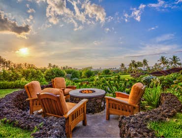 Custom Luxury Home Hardscape & Automated Fire Pit as part of Landscape Design-Build