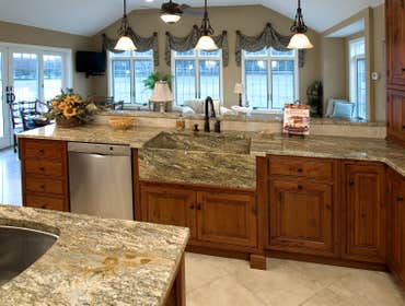 Kitchen/Addition Project was a 16'x22' living room, kitchen, and mud room with storage addition. Located in the Pottstown, Pennsylvania area.