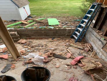 Photos by C.S Remodeling & Construction #1 Dust protection and entry to home protection temporary wall built to prevent anyone or anything from getting