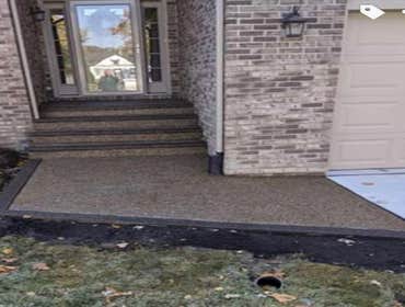 exposed aggregate concrete photos Front Entrance renovations Potoroka Concrete