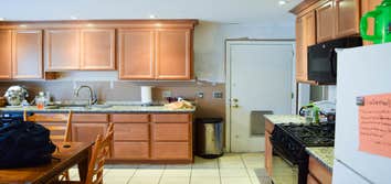 Kitchen Remodel Already a huge improvement to function and beauty, the new cabinets, counters and recessed lighting have been installed... And now the 