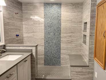 Finished tile Installation in the shower