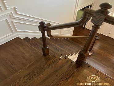 Sand & Finish - Dark Walnut color Our work speaks for itself, perfection at its finest.