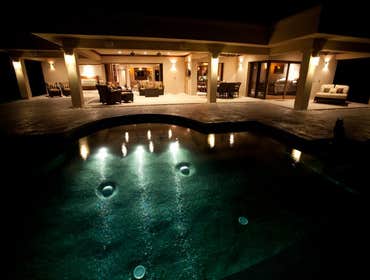 Pool and exterior patio area