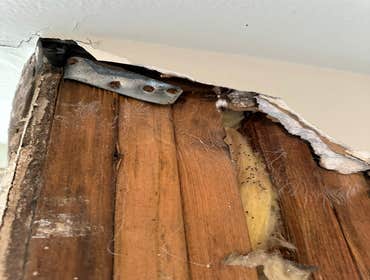 Water Mitigation This project was a roof leak the photos show initial inspection to post demo.