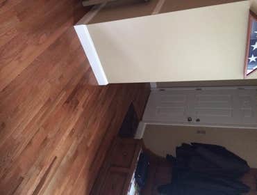 Hardwood Floor Install We removed all carpet and base moulding in the living room, dining room, hallway and two bedrooms including the closets. Remove