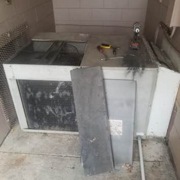 Photos by Island Air System Inc #1 Removal of old package unit attached to the outside of the house, along with the old ductwork. Install new ductwork 