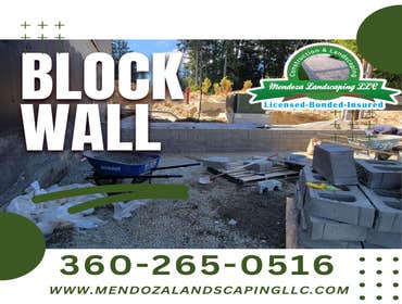 “Drain & Catch bases instead. Sprinkler system installed. Block wall. Wood Fencing installed”