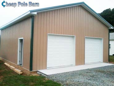 CheapPoleBarn Model : The Alberto Vargas Cheap Pole Barn Garage : The Alberto Vargas
Dimensions : 30′W x 32′L x 12′H, (2) 9Wx8H Garage Doors, (1) 36″ 6