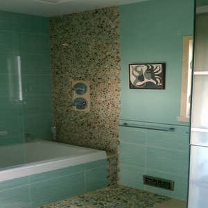 Rick Hoffmann Services Project 1 Interior Bathroom With rock wall that lowers to the floor