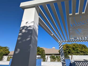 4K Aluminum Lattice Pergola with Design Panels