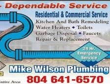 Mike Wilson Plumbing Mike Wilson Plumbing is one of the leading Plumbing Contractor in Midlothian, Chesterfield, Chester, Moseley and surrounding areas