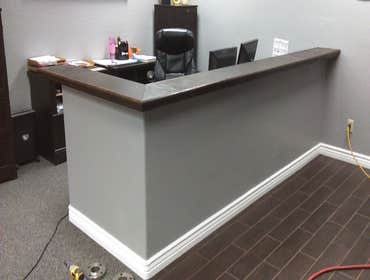 Photos from Love Remodeling Llc Built in custom entertainment center and custom oak floating shelves