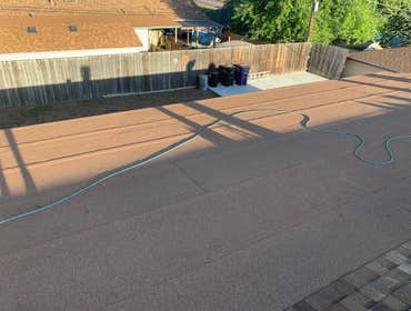 Self Adhered Peel And Stick Modified Bitumen Roof Self Adhered Peel And Stick Modified Bitumen Roof over an addition on the rear of a home in Denver, C