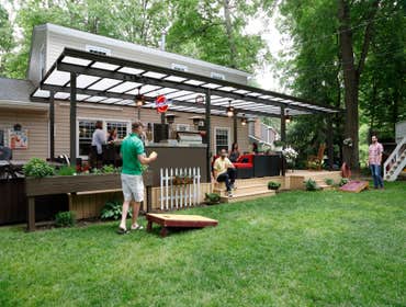 Bright Covers Patio Covers and Commercial Sun Canopies Blocks UV rays and heat, transmits natural light. Made of translucent panels and painted aluminu