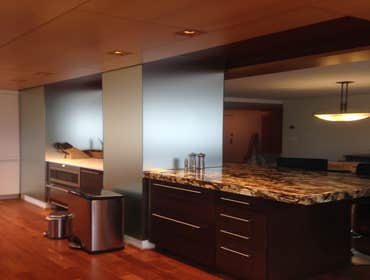 Cabinetry-Wood ceiling,Marble