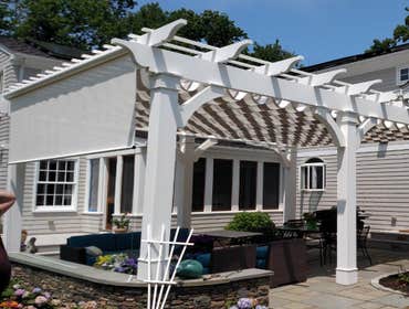 Pergola Shade System with Solar Shade