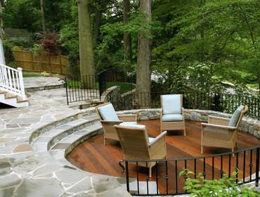 Cedar and Stone Sunken Patio