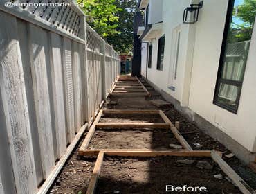 Outdoor Walkway Progress pictures of an outdoor walkway. We will update soon with the finished product!